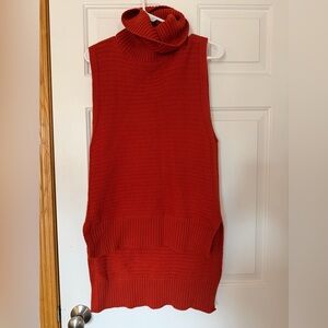 Banana Republic Medium Red/Burnt Orange Cowl Neck Sweater Vest